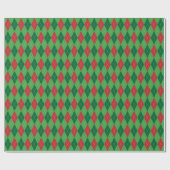 Groot rood en groen argyle-cadeaupapier cadeaupapier (Vlak)