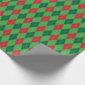 Groot rood en groen argyle-cadeaupapier cadeaupapier (Hoek)