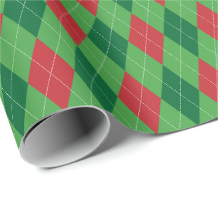 Groot rood en groen argyle-cadeaupapier cadeaupapier