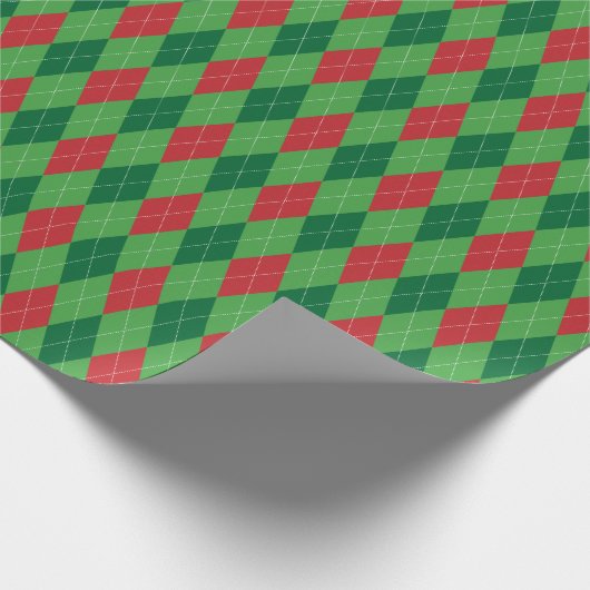 Groot rood en groen stijlpapier cadeaupapier (Hoek)