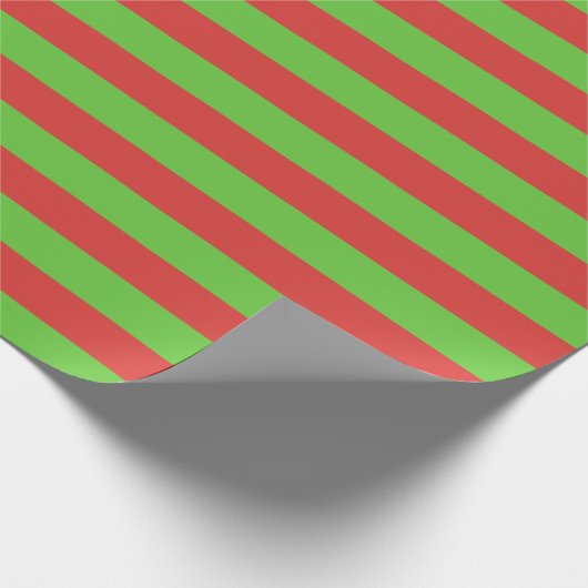 Groot Rood en Groen Strepen Verpakkend Document Cadeaupapier (Hoek)