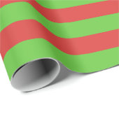 Groot Rood en Groen Strepen Verpakkend Document Cadeaupapier (Rol Hoek)