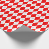 Groot rood en wit Argyle-cadeaupapier Cadeaupapier (Hoek)