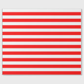 Groot Rood en Wit Strepen Verpakkend Document Cadeaupapier (Vlak)