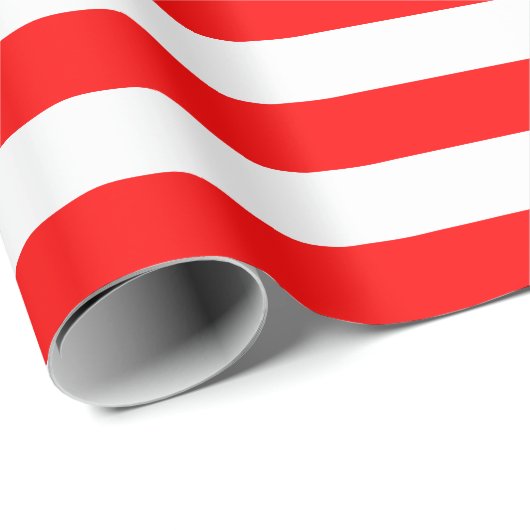 Groot Rood en Wit Strepen Verpakkend Document Cadeaupapier (Rol Hoek)