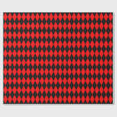 Groot rood en zwart Argyle-cadeaupapier Cadeaupapier (Vlak)