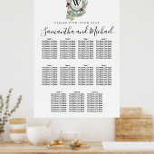 Groot Rood Floral Crest 11-Tabel Poster (Keuken)