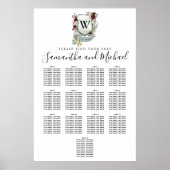 Groot Rood Floral Crest 13-Tabel Zitkuur Poster (Voorkant)
