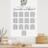 Groot Rood Floral Crest 13-Tabel Zitkuur Poster (Keuken)