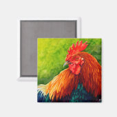 Groot Rood - Haan magneet (Voorkant / Achterkant)