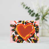 groot rood hart, liefde briefkaart (Staand voorkant)