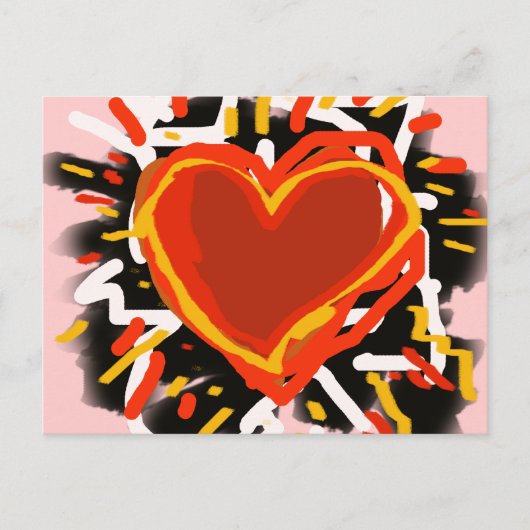 groot rood hart, liefde briefkaart (Voorkant)