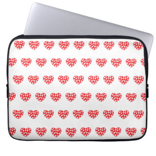 Groot rood hart met kleine harten laptop sleeve