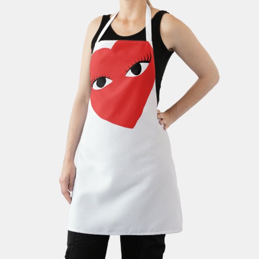 Groot rood hart met Schort voor ogen (Insitu)