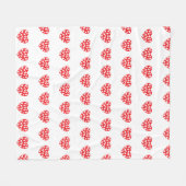 Groot rood hart met weinig hart fleece deken (Voorkant (Horizontaal))