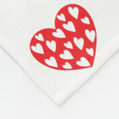 Groot rood hart met weinig hart fleece deken (Hoek)