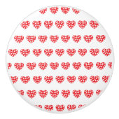 Groot rood hart met weinig hart keramische knop (Voorkant)