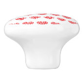Groot rood hart met weinig hart keramische knop (Zijkant)