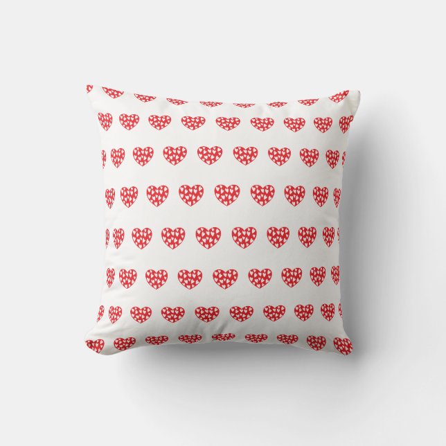 Groot rood hart met weinig hart kussen (Voorkant)