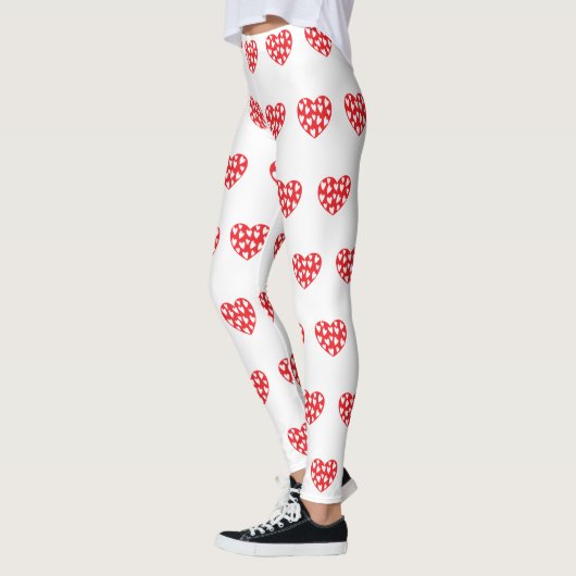 Groot rood hart met weinig hart leggings (Links)