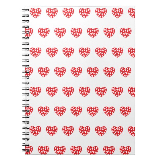 Groot rood hart met weinig hart notitieboek (Voorkant)