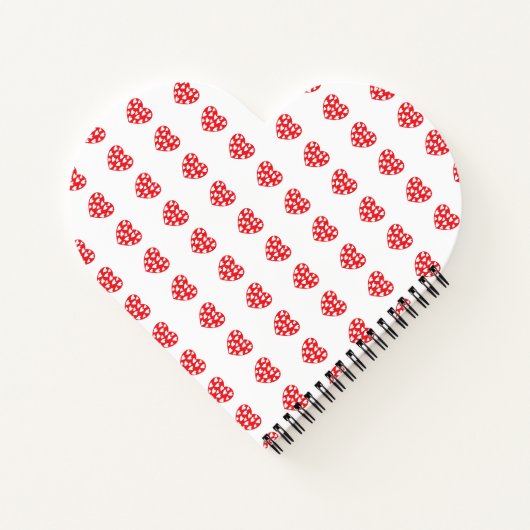 Groot rood hart met weinig hart notitieboek (Achterkant)