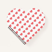 Groot rood hart met weinig hart notitieboek (Voorkant)