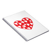 Groot rood hart met weinig hart notitieboek (Rechterzijde)
