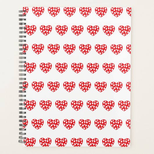 Groot rood hart met weinig hart planner (Voorkant)