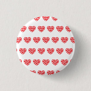 Groot rood hart met weinig hart ronde button 3,2 cm