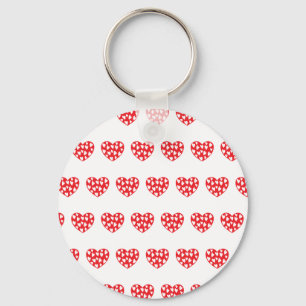Groot rood hart met weinig hart sleutelhanger