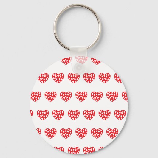 Groot rood hart met weinig hart sleutelhanger (Voorkant)