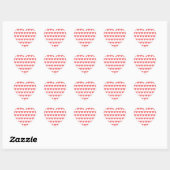 Groot rood hart met weinig hart sticker (Vel)