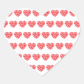 Groot rood hart met weinig hart sticker (Voorkant)