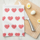 Groot rood hart met weinig hart theedoek (Quarter Fold)
