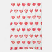 Groot rood hart met weinig hart theedoek (Verticaal)