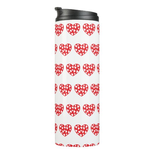 Groot rood hart met weinig hart thermosbeker (Geroteerd rechts)