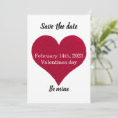 groot rood hart: mijn flat Save The Date Kaart (Staand voorkant)