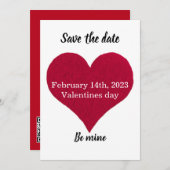 groot rood hart: mijn flat Save The Date Kaart (Voorkant / Achterkant)