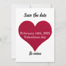 groot rood hart: mijn flat Save The Date Kaart