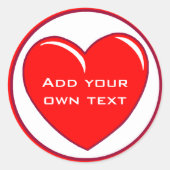 Groot Rood Hart op Stickers (Voorkant)