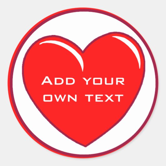 Groot Rood Hart op Stickers (Voorkant)