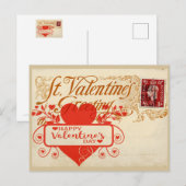 Groot Rood Hart  Valentijn Briefkaart (Voorkant / Achterkant)