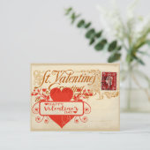 Groot Rood Hart  Valentijn Briefkaart (Staand voorkant)