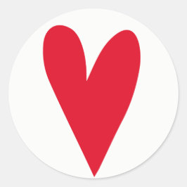 Groot rood hart - Valentijn / bruiloft Ronde Sticker