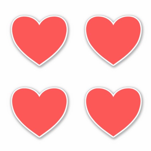 Groot rood hartenpatroon sticker (Voorkant)