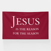 Groot rood Jezus is de reden voor Kerstmis bord Spandoek (Horizontaal)