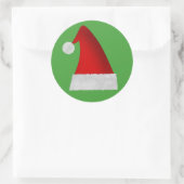 Groot rood kerstman Pet Ronde Sticker (Tas)