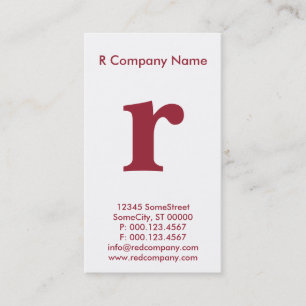 groot rood monogram visitekaartje