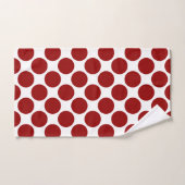 Groot Rood Stippenpatroon op Witte Retro Minimalis Bad Handdoek (Handdoek)